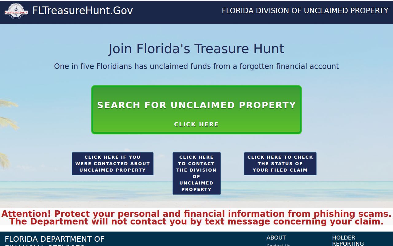 Florida unclaimed property search for North Miami residents