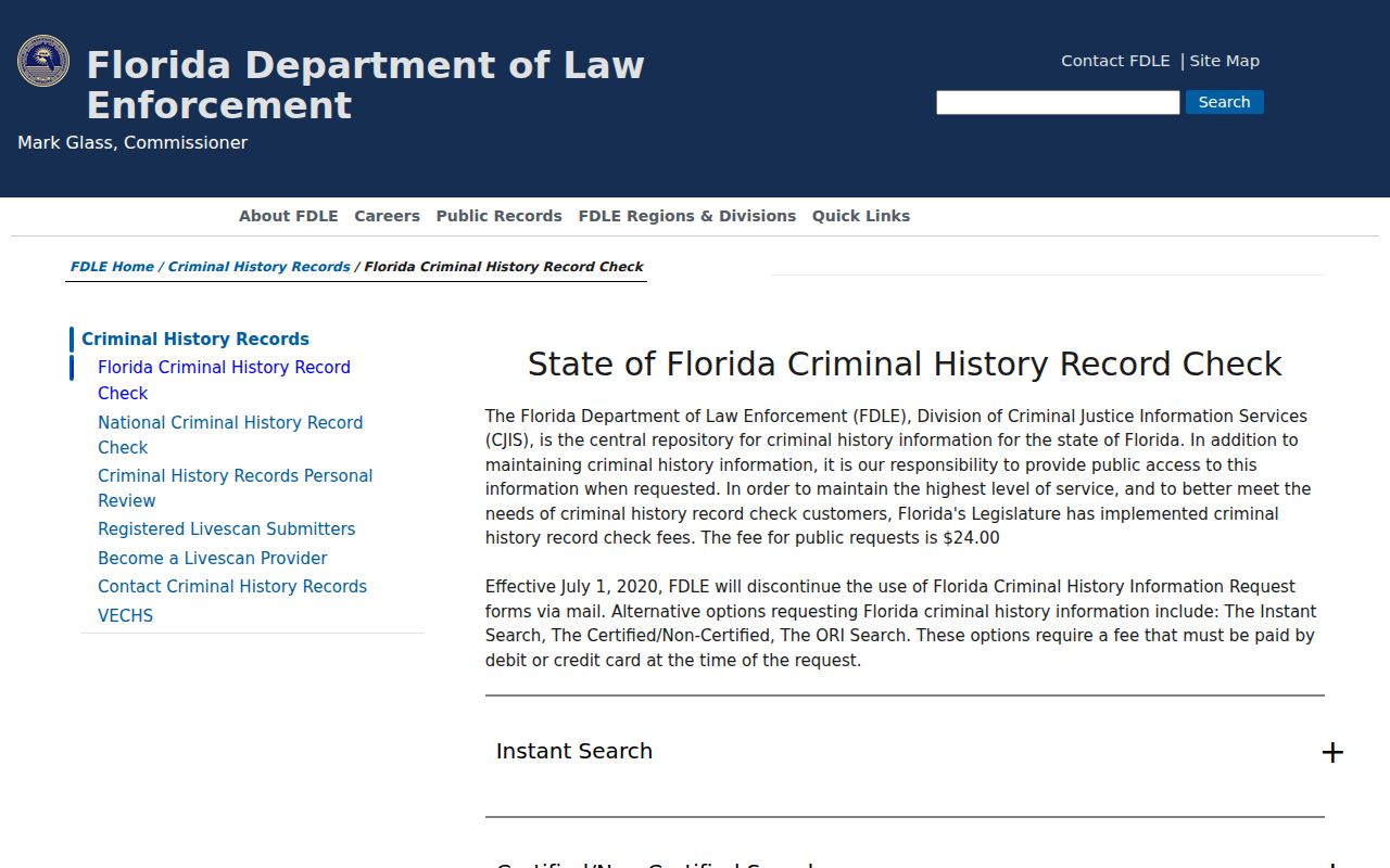 North Miami neighbors official Florida criminal history options