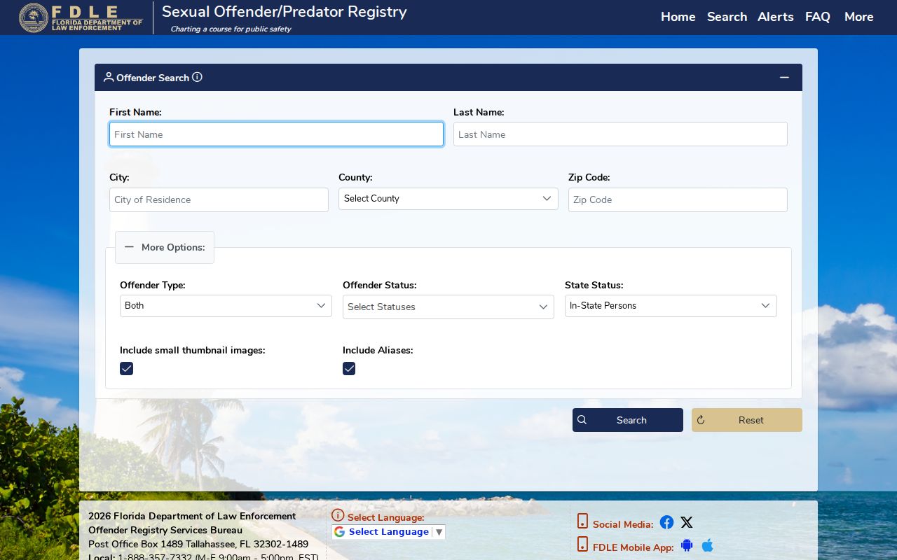 North Miami neighbors FDLE offender registry lookup
