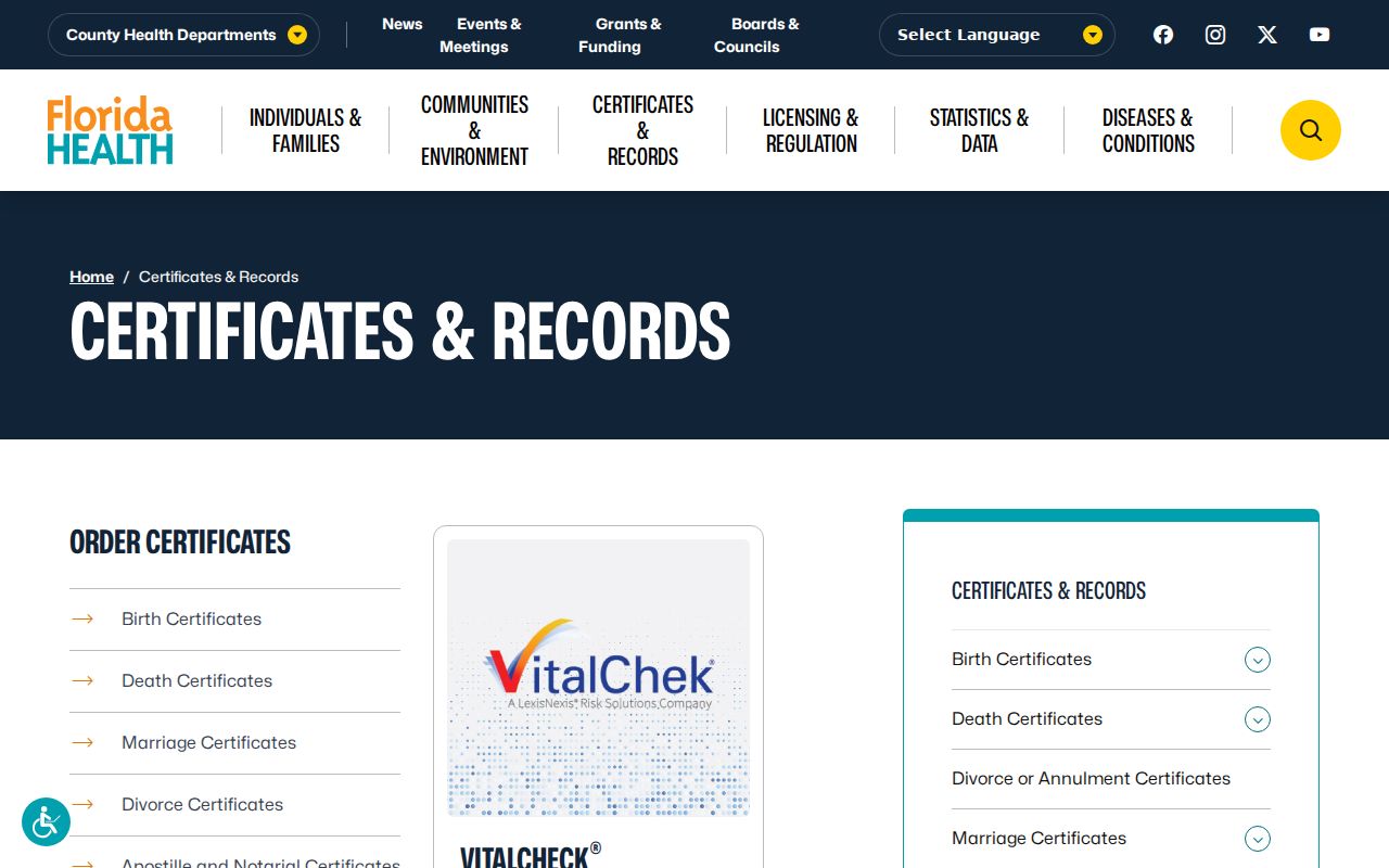 North Miami resident lookup Florida vital records hub