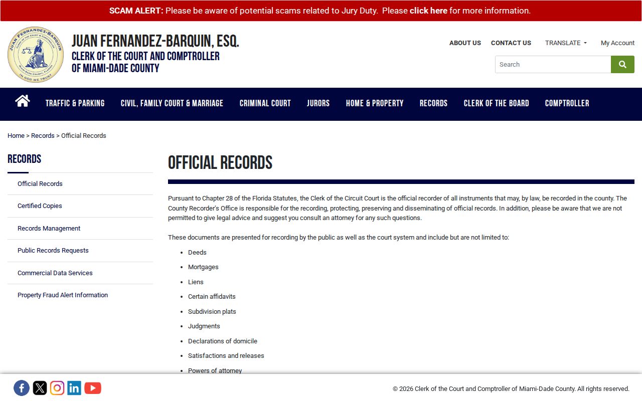 North Miami street directory Miami-Dade official records guide