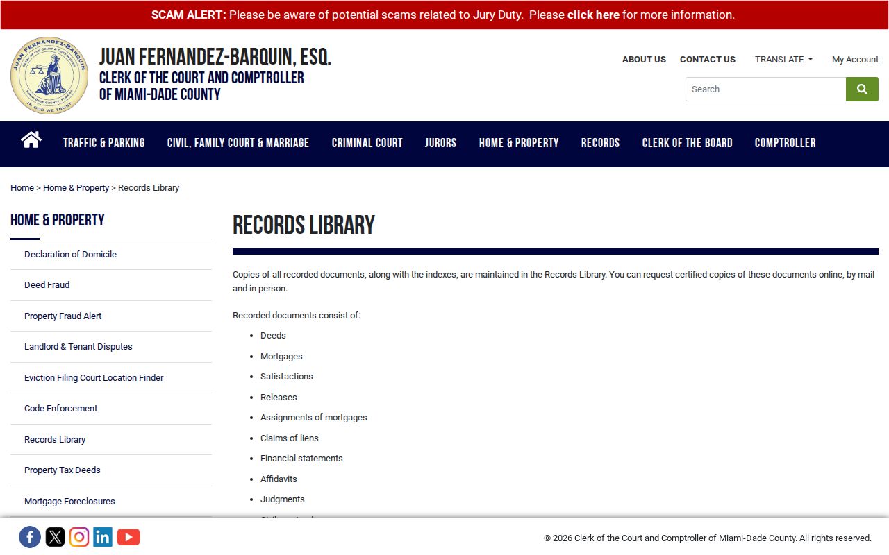 North Miami street directory Records Library access